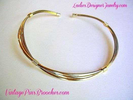 Cuff Torque Choker Minimal Neck Ring Necklace Collar Vintage Jewelry