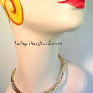 Cuff Torque Choker Minimal Neck Ring Necklace Collar Vintage Jewelry