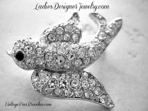 Vintage Silver Plate Dove Pin Brooch, Ladies Women's Designer Bird Animal Christian Symbol Peace Pins Brooches