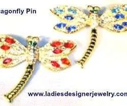 Crystal Diamond Rhinestone Dragonfly Designer Pin Brooch For Women JU