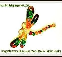 Crystal Diamond Rhinestone Large Dragonfly Designer Pin Brooch