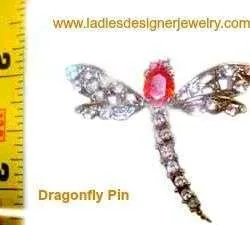 Crystal Diamond Rhinestone Dragonfly Designer Pin Brooch For Women CK
