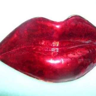 Vintage Red Enamel Lips Brooch Pin Art Deco Jewelry Brooches Pins