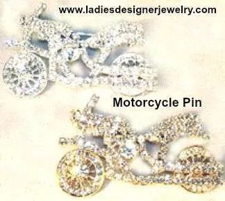 Vintage Harley Motorcycles Diamond Crystal Diamond hinestone Pin Brooch Jewelry