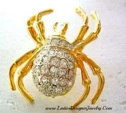 Crystal Rhinestone Spider Designer Tac Pin Brooch Jewelry Spiders KL