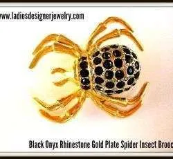 Black Rhinestone Spider Designer Tac Pin Brooch Jewelry Spiders XPL