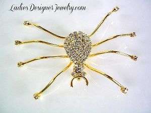 Large Vintage Spider Pin Pave Rhinestone Brooch Jewelry Spiders