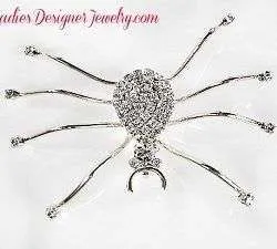 Vintage Large Spider Pin Pave Rhinestone Brooch Jewelry Spiders