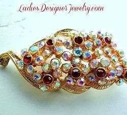 Aurora Borealis Iridescent Rhinestone Flower Pin Brooch Bouquet Wedding Bridal Sash