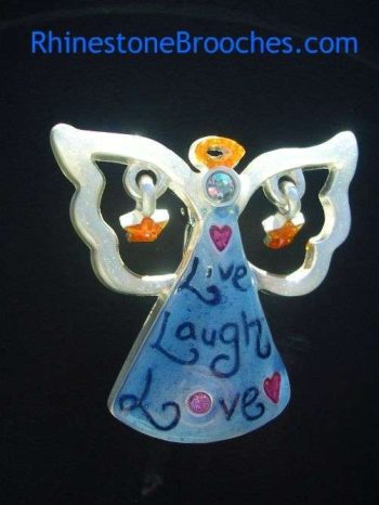 Vintage Angel AJMC Pins With Rhinestones